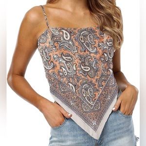 Arjungo Women's Paisley Print Tie Back French Knot